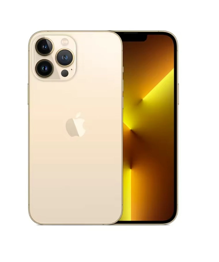 Apple iPhone 13 Pro Smartphone Facial Recognition Function Dust Water & Scratch Resistant HD Screen Super/Fast Charging (Simple Set 256GB ROM) (Gold) Smartphone smp