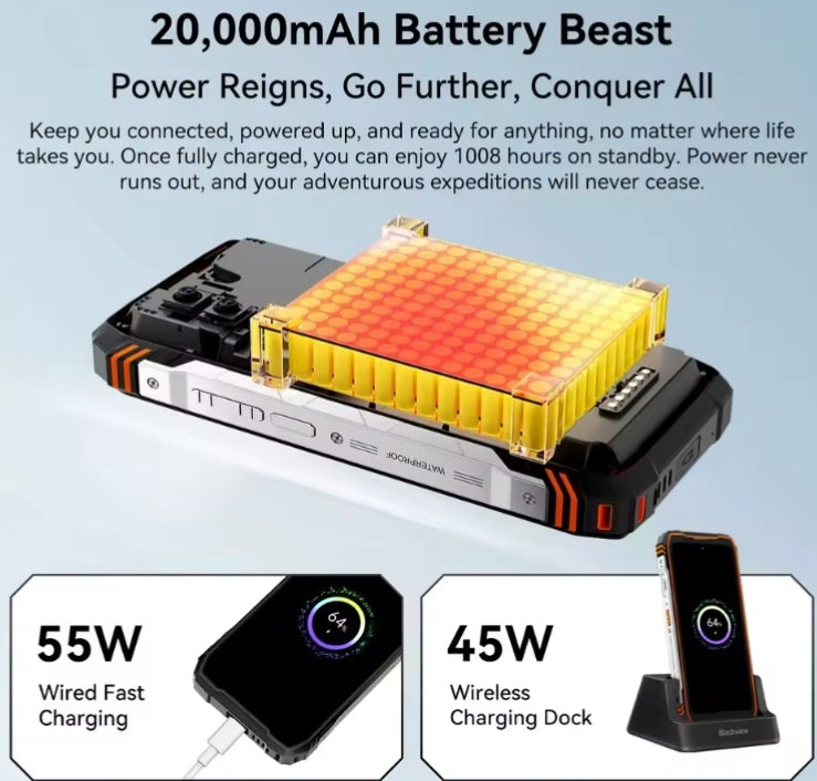 Blackview XPLORE 1 Pro Rugged 5G Android 15 Smartphone Thermal Imaging Backed By FLIR 6.73inch HD Screen RAM 16GB+512GB ROM Global Version (Black) Smartphone smp