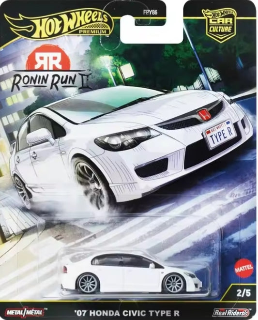 Hot Wheels Premium 2025 Car Culture Ronin Run II '07 Hand a Civic Toy Car crs tys