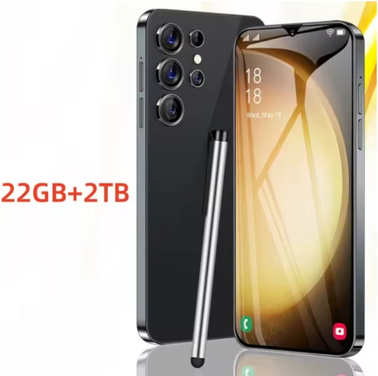 2026 HOT S27 Ultra 7.3 inch HD 4K 5G Android 13 22GB+2TB (Black) Smartphone smp