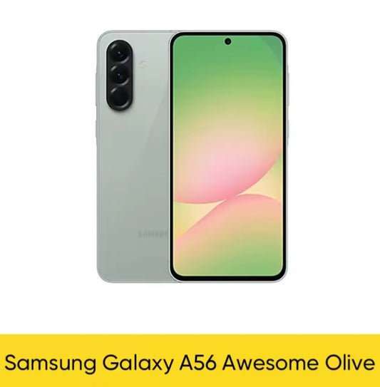 Samsung Galaxy A56 Exynos 5G Global Version Smartphone Facial Recognition & Fingerprint Unlock Function Dust Water & Scratch Resistant HD Screen Super/Fast Charging (RAM 12GB+256GB ROM) (Olive) Smartphone smp