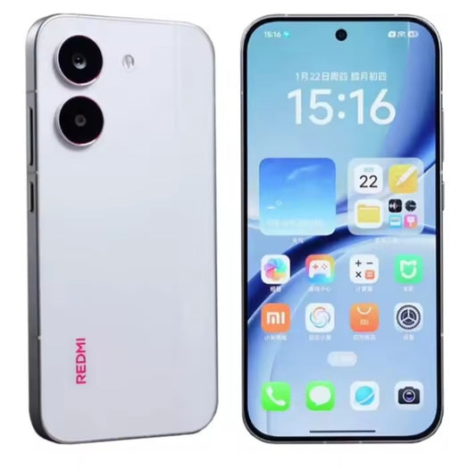 Xiaomi Redmi Turbo 5 Chinese Version White Smartphone Facial Recognition & Fingerprint Unlock Function Dust Water & Scratch Resistant HD Screen Super/Fast Charging (RAM 12GB+256GB ROM) Smartphone. smp
