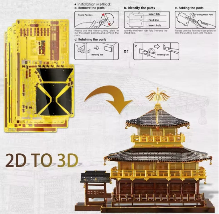 Japan Golden Pavilion Building Blocks Set Toys tys bbs