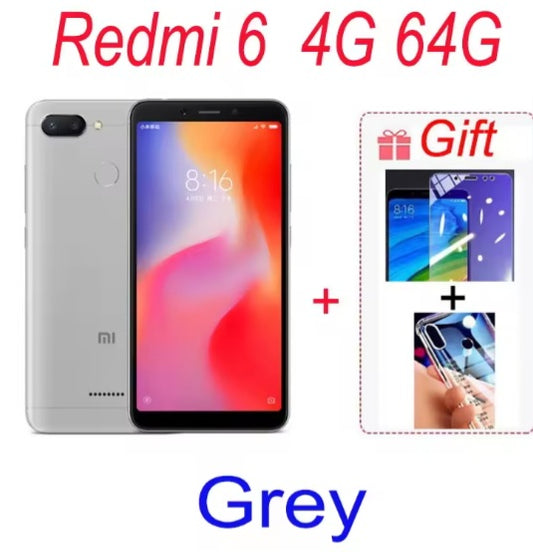 Xiaomi Redmi 6A Global Version Grey Smartphone Facial Recognition & Fingerprint Unlock Function Dust Water & Scratch Resistant HD Screen Super/Fast Charging (RAM 4GB+64GB ROM) Smartphone + FREE Gifts. smp
