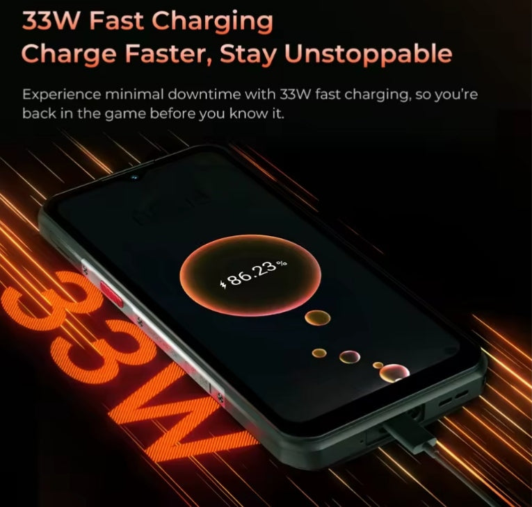 OUKITEL WP55 Pro 5G Rugged Waterproof Smartphone Global Version Super/Fast Charging HD 6.6inch Screen (Orange) Smartphone smp