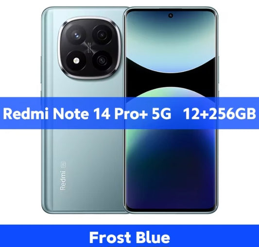 Xiaomi Redmi Note 14 Pro Plus Global Version Blue Smartphone Facial Recognition & Fingerprint Unlock Function Dust Water & Scratch Resistant HD Screen Super/Fast Charging Smartphone (Charger Sold Separately. To buy Charger Search site). smp
