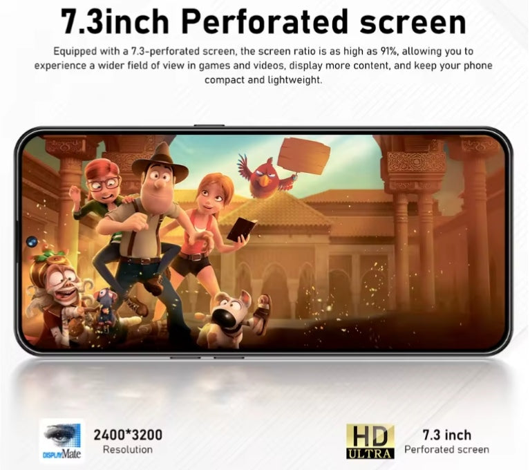 HOT 2025 PC Pova 7 Ultra Global Edition 7.3inch Android 8GB+256GB (Silver) Smartphone smp