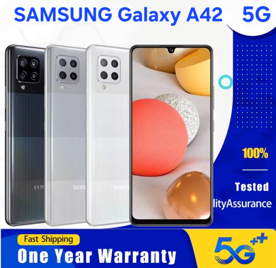 Samsung Galaxy A42 Global Version Gray Smartphone Dust Water & Scratch Resistant HD Screen Super/Fast Charging Smartphone. smp