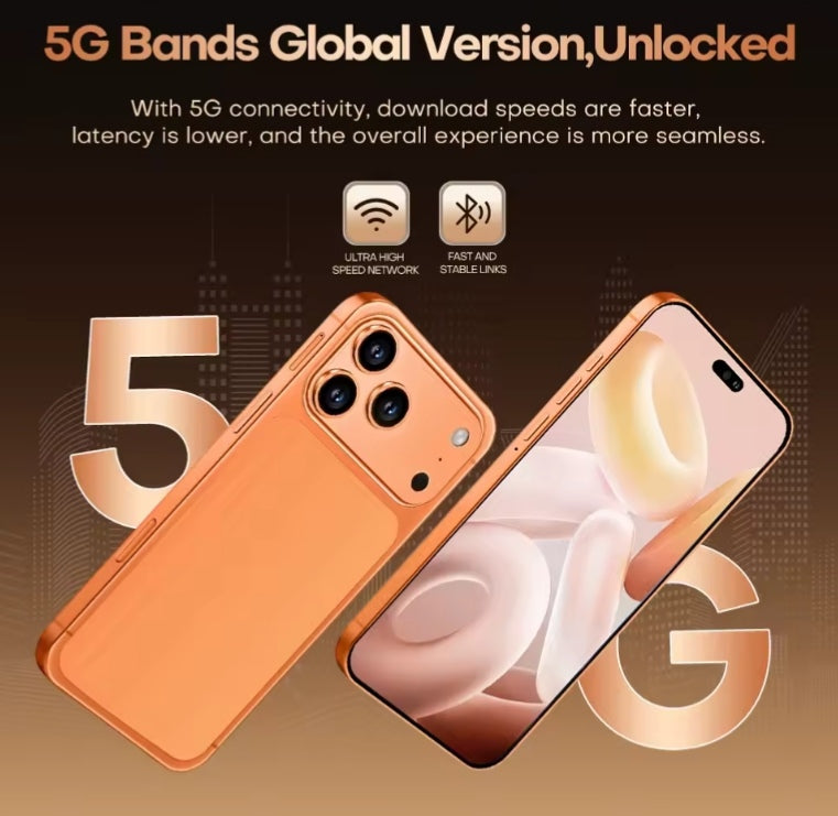 2025 Hot New i17 Pro Max 12GB+512GB 7.3inch HD Global Version 5G Android (Blue) Smartphone smp