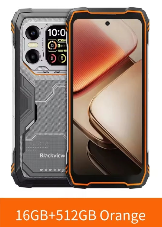 Blackview XPLORE 1 Outdoor Waterproof Rugged 5G Android 15 RAM 16GB+512GB ROM Global Version (Orange) Smartphone + FREE TWS Airbuds200. smp