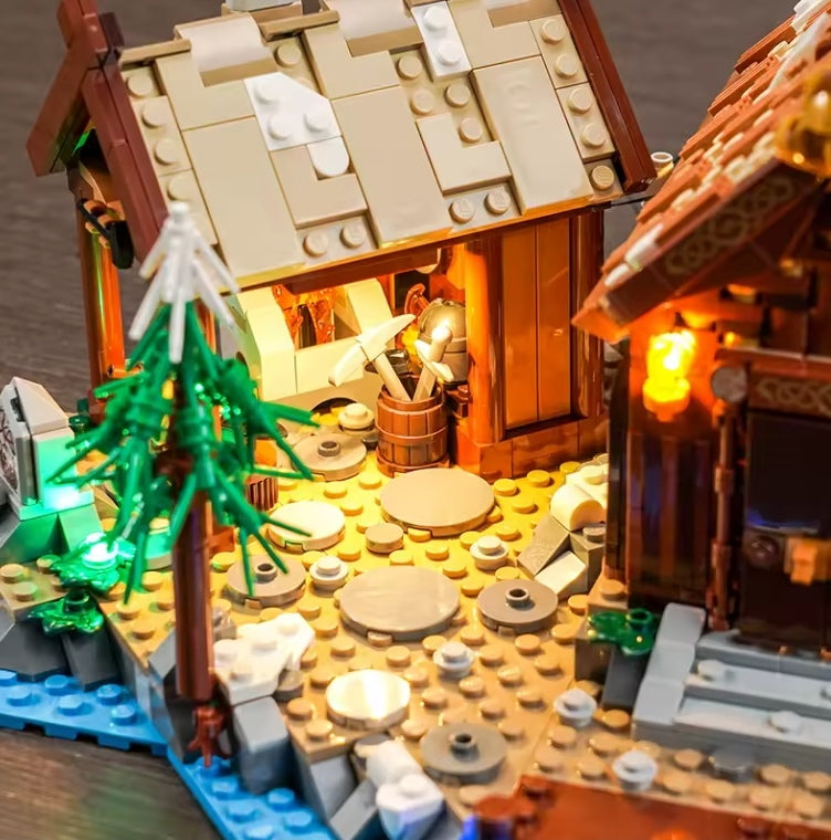 LED Light Viking Village Building Blocks Set Toys tys bbs