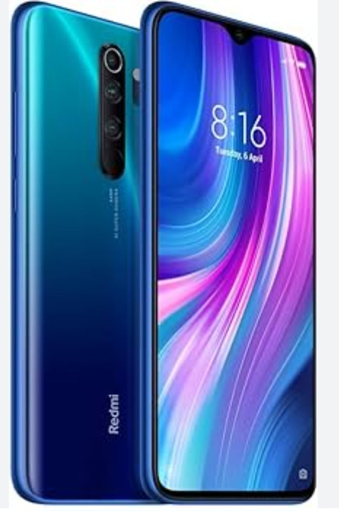 Xiaomi Redmi Note 8 Pro 4G Global Version Blue Smartphone Facial Recognition & Fingerprint Unlock Function Dust Water & Scratch Resistant HD Screen Super/Fast Charging (RAM 6GB+128GB ROM) Smartphone + FREE Gift. smp