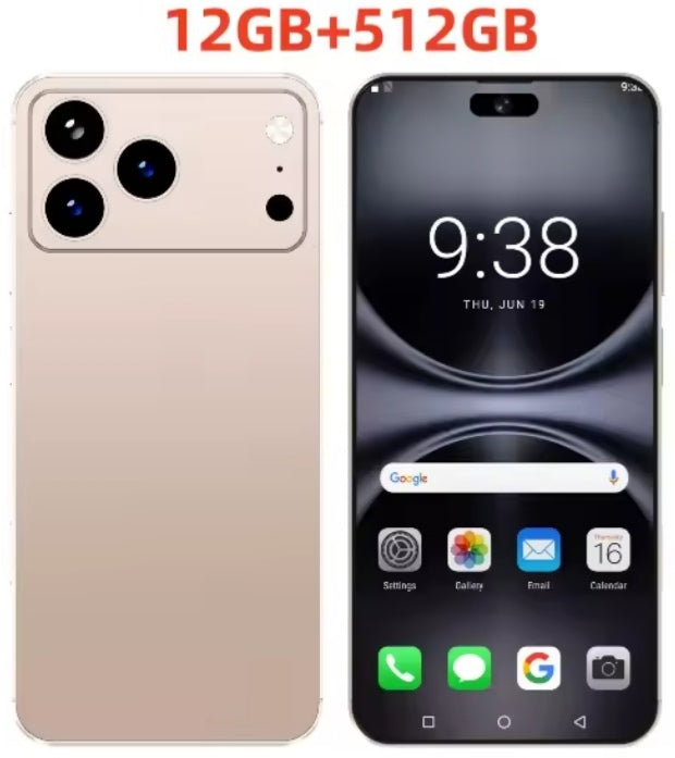 Hot 2026 New XS17 Pro Max 7.3inch HD 4K 4G 5G Android 12GB+512GB (Gold) Smartphone smp