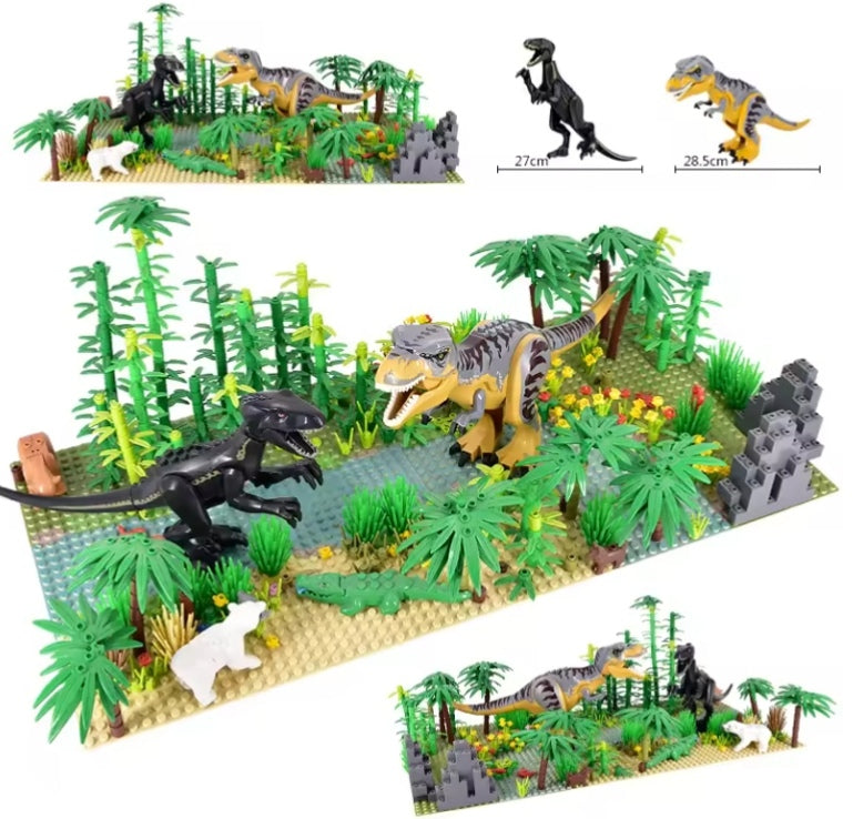 Children's Tropical Rain Forest Jurassic Dinosaur Building Blocks Set Toys tys bbs