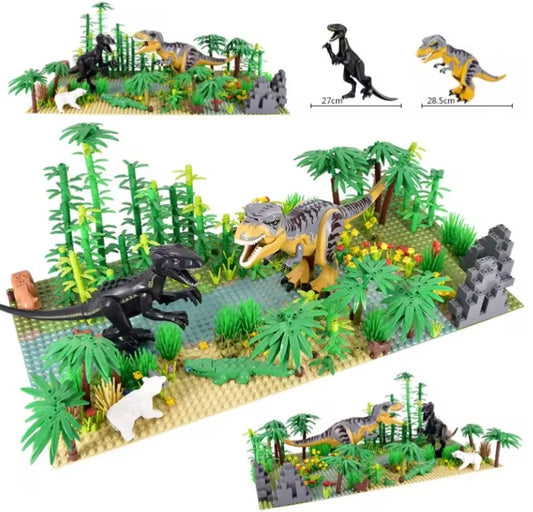 Children's Tropical Rain Forest Jurassic Dinosaur Building Blocks Set Toys tys bbs