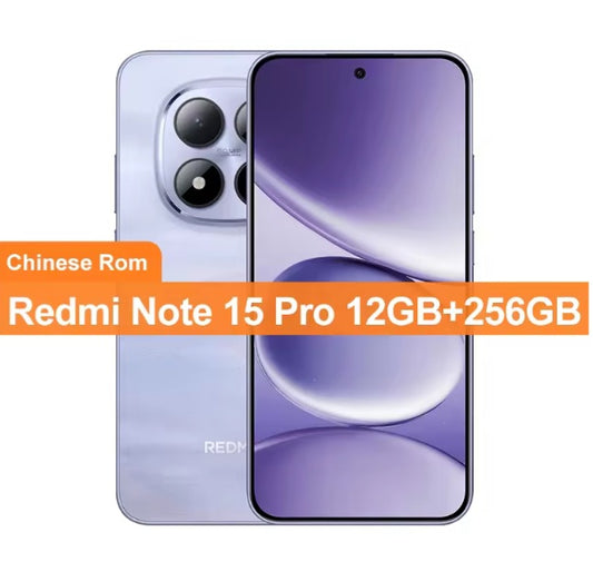 Xiaomi Redmi Note 15 Pro Chinese Version White Smartphone Facial Recognition & Fingerprint Unlock Function Dust Water & Scratch Resistant HD Screen Super/Fast Charging Smartphone. smp