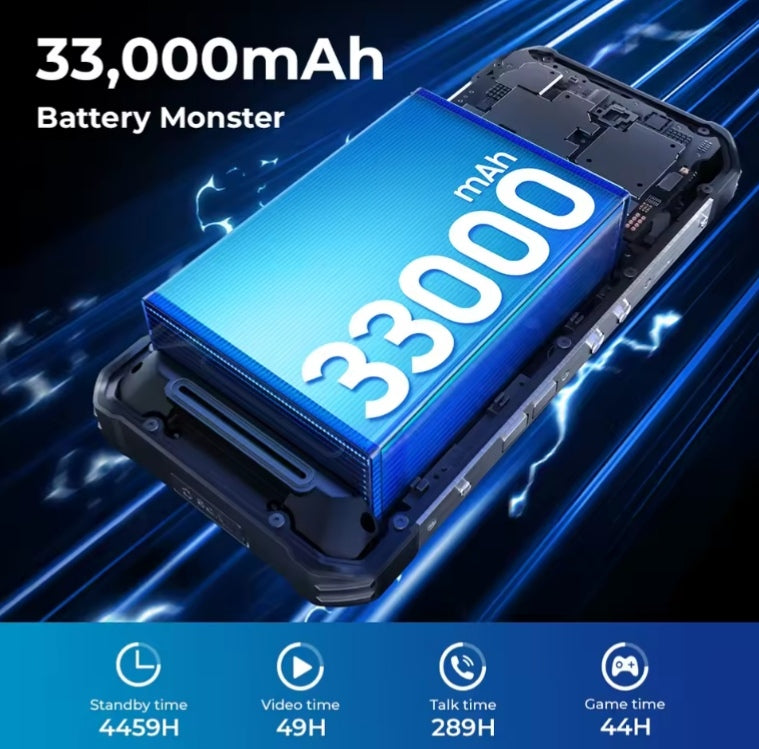 OUKITEL WP100 Rugged Phone Laser Rangefinder Camping Light 6.8inch HD Screen RAM 36GB+512GB ROM Smartphone smp