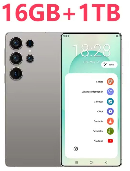 2025 S26 Ultra 7.3inch HD 4G 5G Android 16GB+1TB (Grey) Smartphone smp