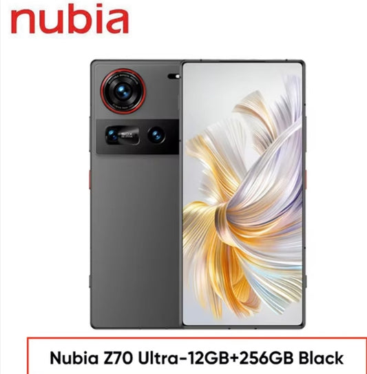 Nubia Z70 Ultra 5G Smartphone Global Version Facial Recognition & Fingerprint Unlock Function Dust Water & Scratch Resistant HD Screen Super/Fast Charging (RAM 12GB+256GB ROM) (Black) Smartphone smp