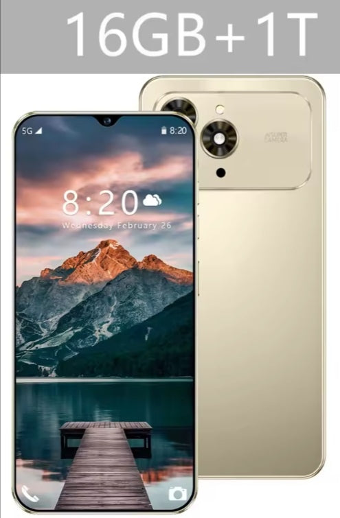 i17Pro Max HD 7.3inch Android 16GB+1TB (Gold) Smartphone smp