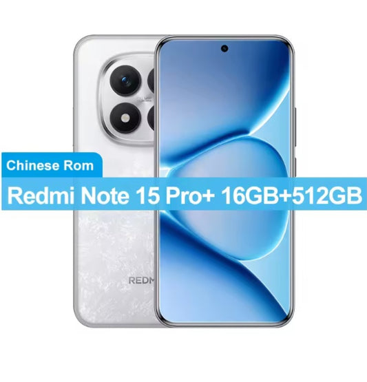 Xiaomi  Redmi Note 15 Pro Plus Chinese Version White Smartphone Facial Recognition & Fingerprint Unlock Function Dust Water & Scratch Resistant HD Screen Super/Fast Charging (RAM 16GB+512GB) Smartphone smp