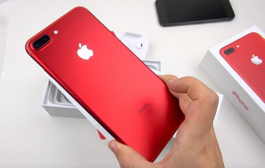 Apple iPhone 7 Plus Smartphone Fingerprint Unlock Function Dust Water & Scratch Resistant HD Screen Super/Fast Charging (128GB ROM) (Red) Smartphone + FREE Earphones. smp