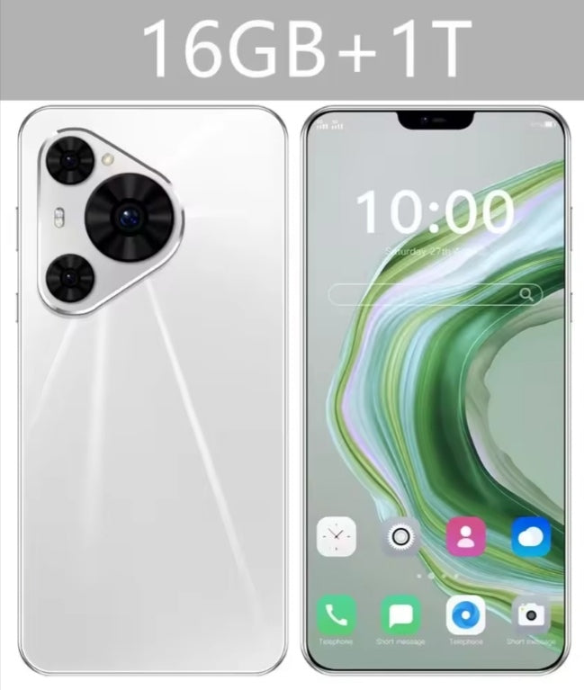 2026 HOT New P80 Ultra 7.0inch HD 4K 4G 5G Android 16GB+1TB (White) Smartphone smp