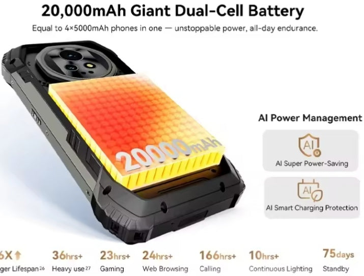 Blackview XPLORE 2 5G Rugged Smartphone 6.73inch HD Screen RAM 16GB+1TB ROM Global Version Android 15 (Black) Smartphone +1 FREE W80Pro Smartwatch. smp