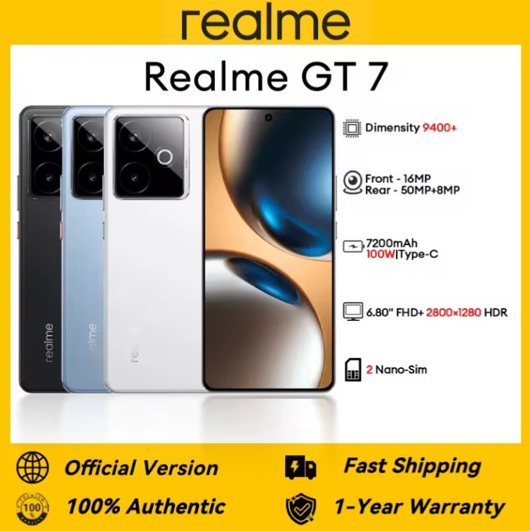Realme GT 7 Smartphone Super/Ultra Charge 6.8inch Screen RAM 12GB+512GB ROM (Blue) Smartphone smp