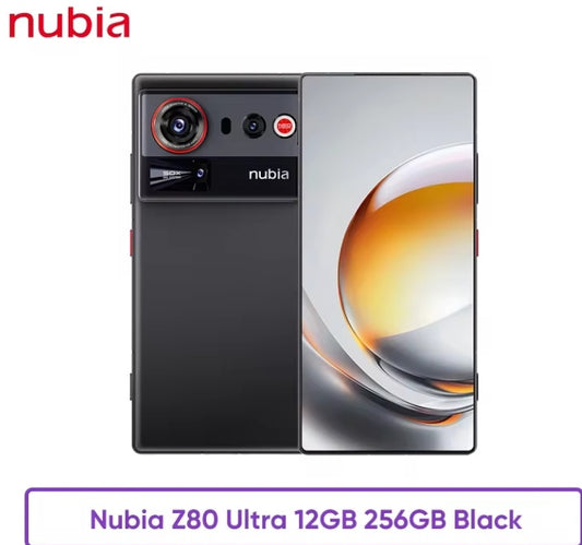 Nubia Z80 Ultra 5G Smartphone Global Version Snapdragon 8 Elite Gen 5 SuperCharge 6.8inch Screen RAM 12GB+256GB ROM (Black) Smartphone + FREE Phone Case. smp