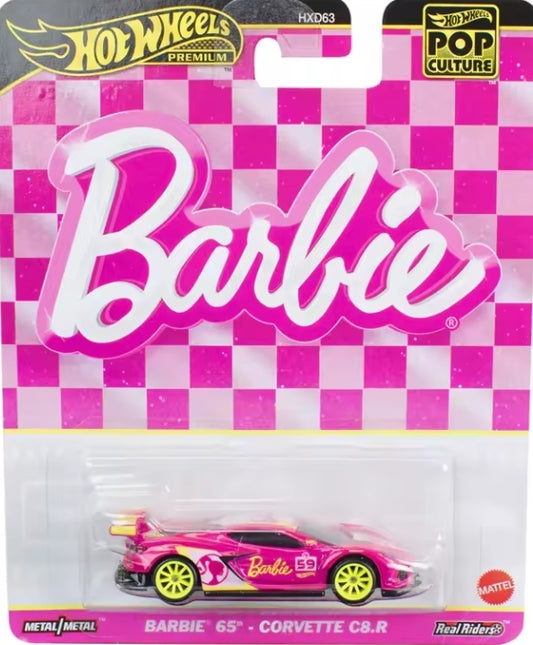 Hot Wheels 'Barbie' Movie 65" Corvette C8-R Toy Car crs tys
