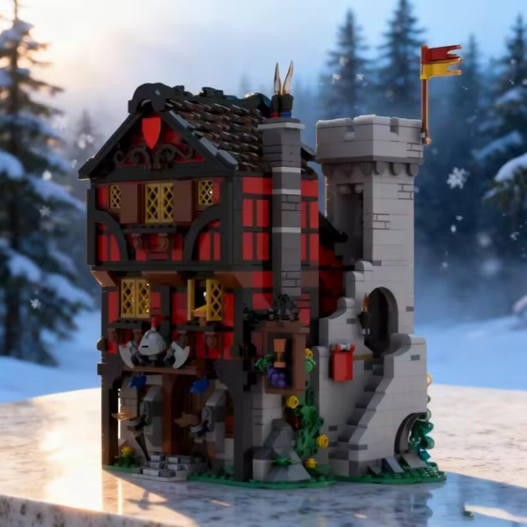 Medieval Town Square Castle Building Blocks Set Toys tys bbs
