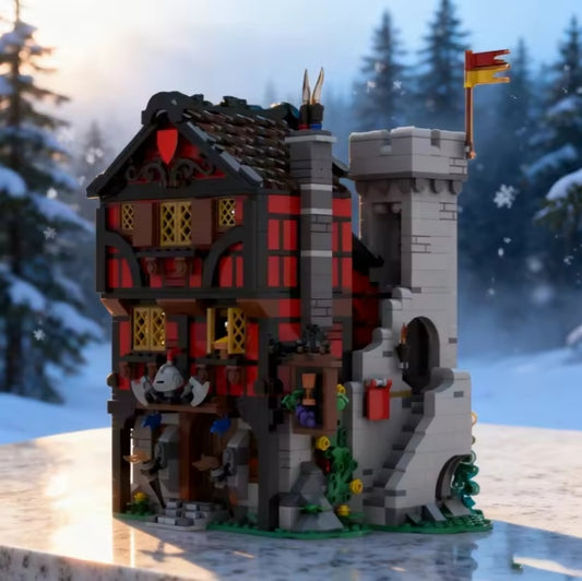 Medieval Town Square Castle Building Blocks Set Toys tys bbs
