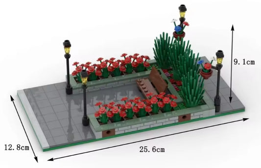 City Road Scene Flowerbed Lights Building Blocks Set Toys tys bbs