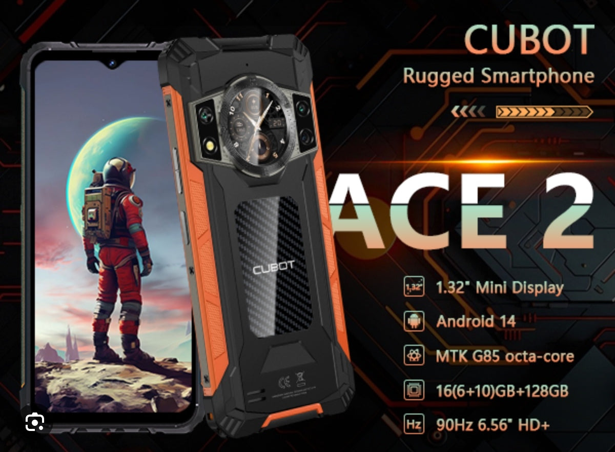 CUBOT Kingkong Ace 2 Waterproof Smartphone Global Version 6.56inch HD Screen (Orange) Smartphone smp