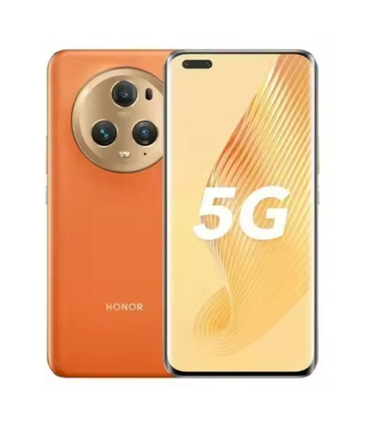 Honor Magic 5 Pro Chinese Version Orange Smartphone Facial Recognition & Fingerprint Unlock Function Dust Water & Scratch Resistant HD Screen Super/Fast Charging (RAM 12GB+256GB ROM) Smartphone smp
