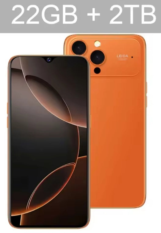i17Pro Max HD 7.3inch Android 22GB+2TB Android (Orange) Smartphone smp