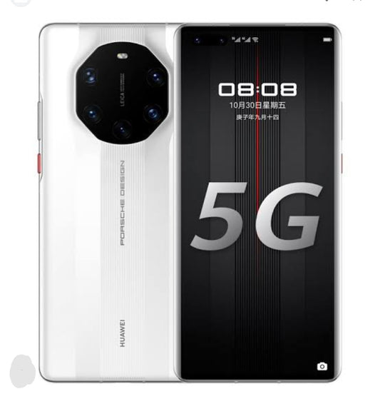 Huawei Mate 40 RS Porsche Design 5G Chinese Version Smartphone Facial Recognition & Fingerprint Unlock Function Dust Water & Scratch Resistant HD Screen Super/Fast Charging (RAM 12GB+256GB ROM) (White) Smartphone smp
