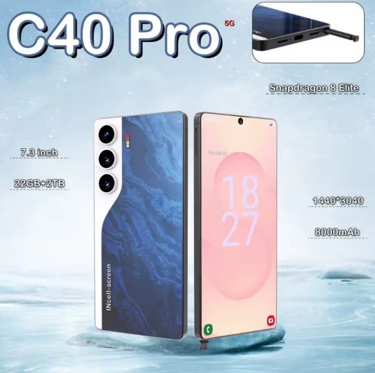 2025 NEW C40 Pro Original Intelligent 4G 5G 16GB-1T Android Global Version (Green) SmartPhone smp