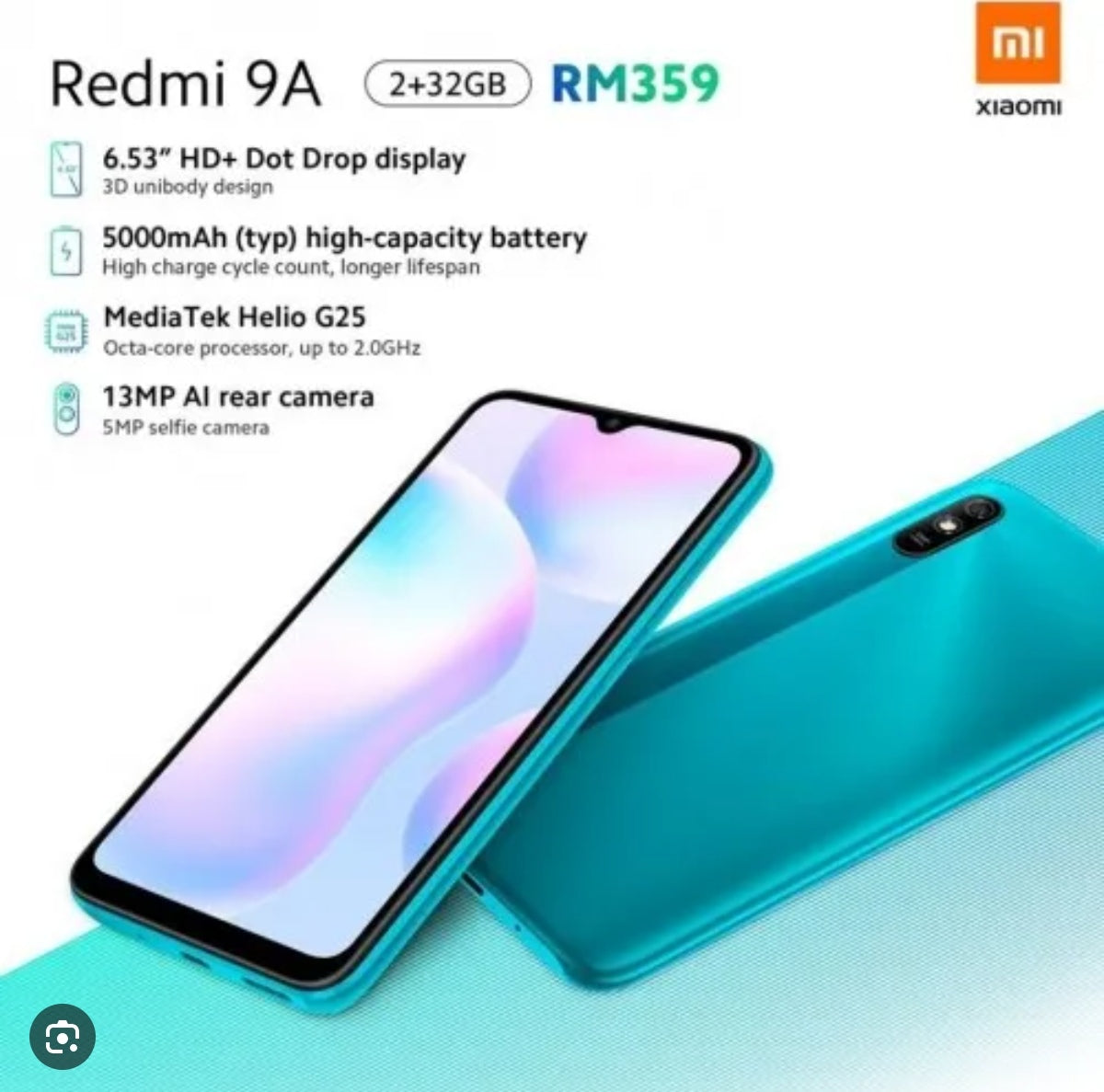 Xiaomi Redmi 9A 4G Global Version Smartphone Facial Recognition Function Dust Water & Scratch Resistant HD Screen Super/Fast Charging (RAM 4GB+64GB ROM) (Black) Smartphone smp