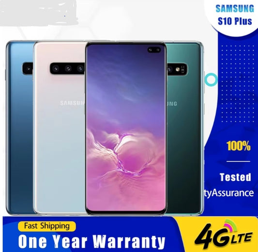 Samsung Galaxy S10 Plus 4G Global Version Smartphone Facial Recognition & Fingerprint Unlock Function Dust Water & Scratch Resistant HD Screen Super/Fast Charging (6 Colors To Choose From) smp
