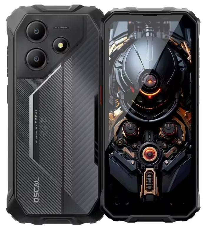 Blackview OSCAL Marine 2 Rugged 4G Android 15 Smartphone 6.56inch HD Screen RAM 4GB+64GB ROM (Black) Smartphone + FREE BT Earphones + FREE US Plug Adapter