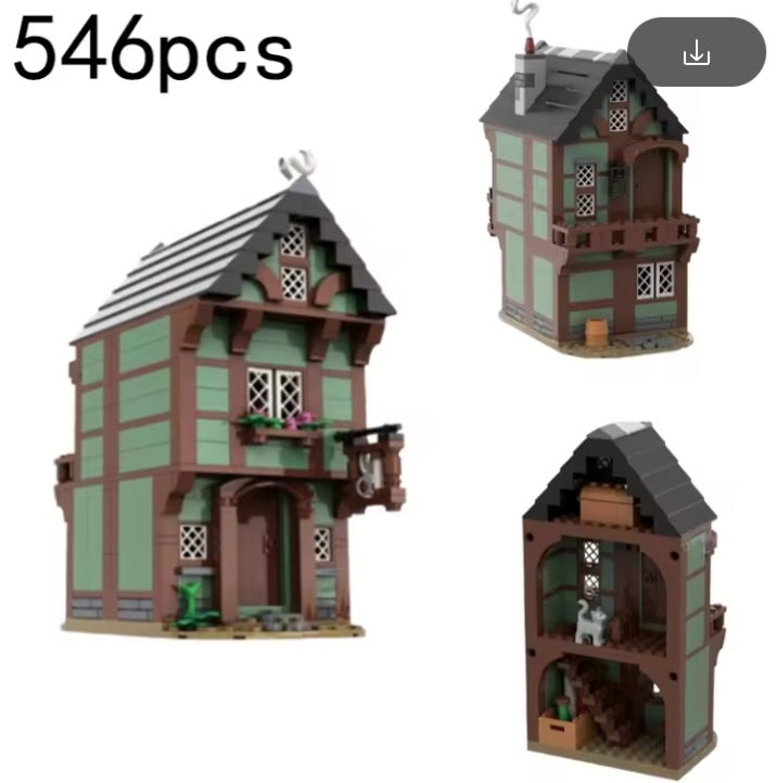 Ornamental Medieval House Building Blocks Set Toys tys bbs