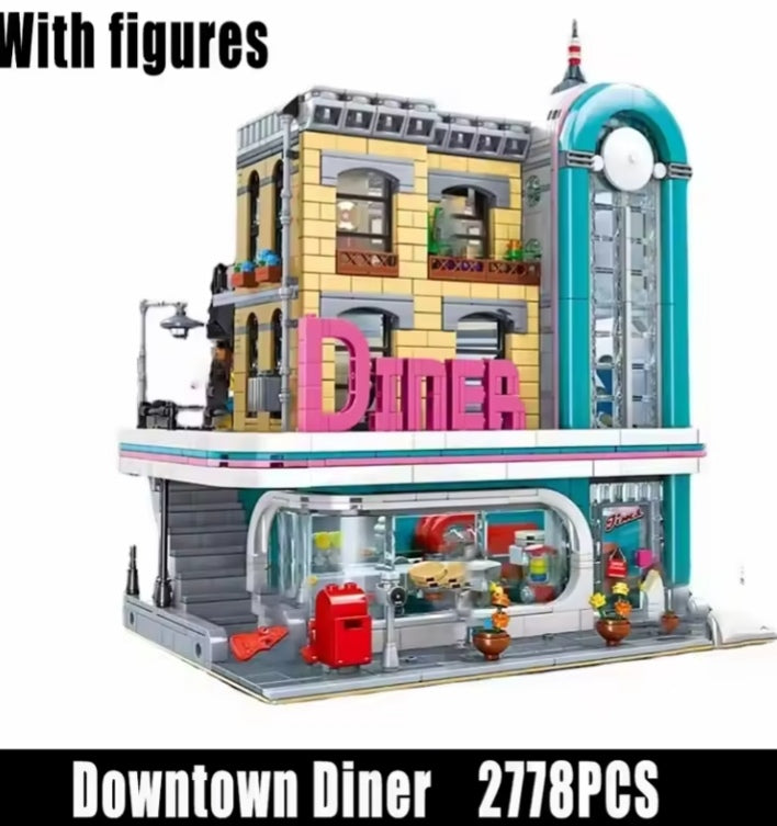 Downtown Diner Building Blocks Set Toys tys bbs