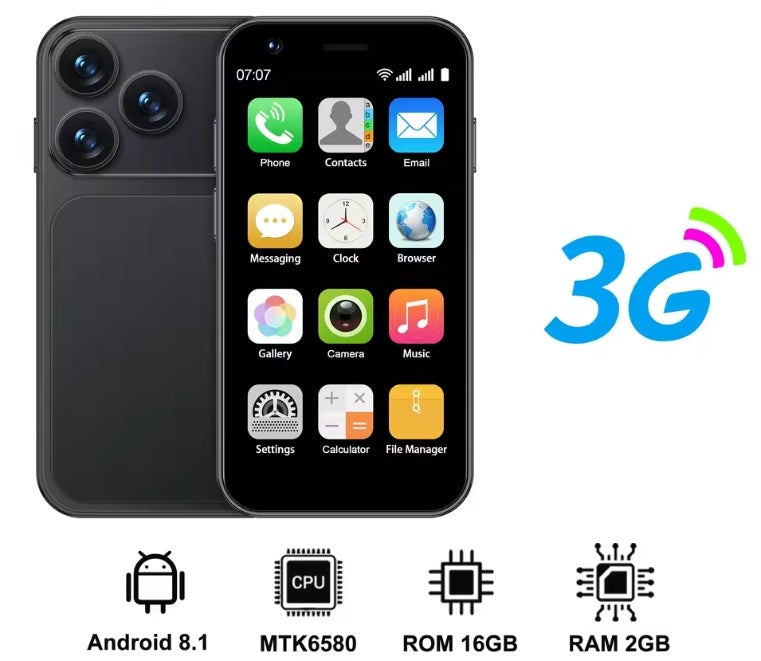 SERVO 18SE Mini Android 3G Smartphone Face Unlock Function RAM 2GB+16GB ROM (Black) Smartphone smp