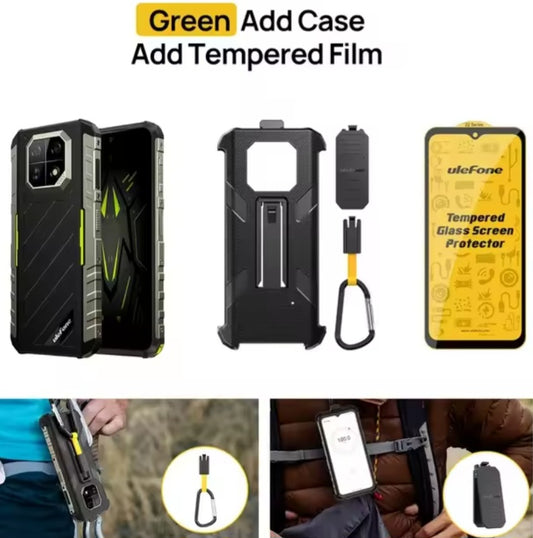 Ulefone Armor Rugged Global Version Smartphone Facial Recognition & Fingerprint Unlock Function Dust Water & Scratch Resistant (256GB ROM) Green Smartphone + Free Case ÷ Free Tampered Film smp