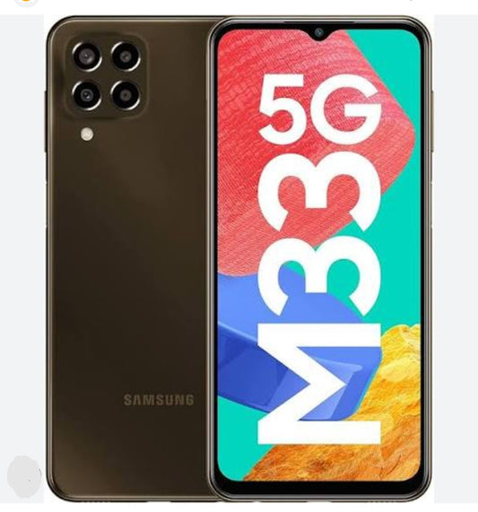 Samsung Galaxy M33 5G Korean Version Smartphone Facial Recognition & Fingerprint Unlock Function Dust Water & Scratch Resistant HD Screen Super/Fast Charging M Series Brown Smartphone smp