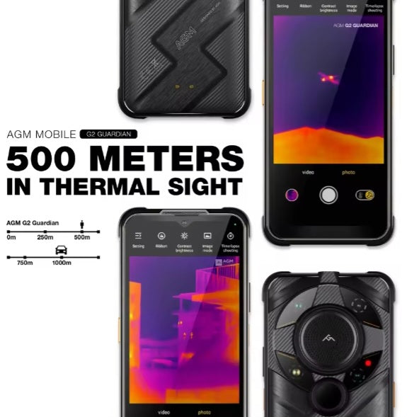 AGM G2 Guardian 5G Rugged Global Version Smartphone Facial Recognition & Fingerprint Unlock Function Dust Water & Scratch Resistant HD Screen Super/Fast Charging (RAM 12GB+256GB ROM) Smartphone smp