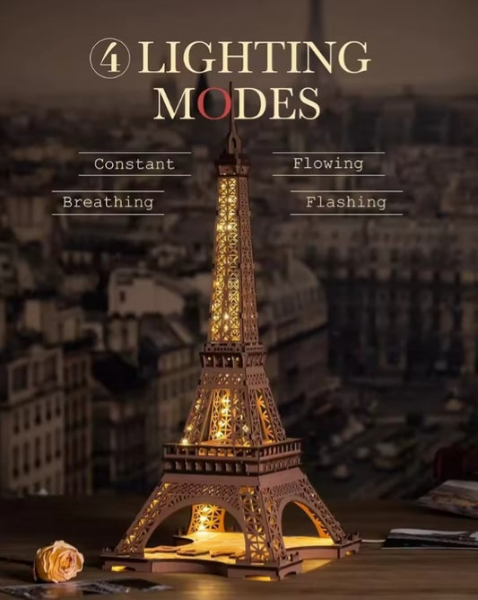 3D Night Mode Eiffel Tower Building Kit tys bbs