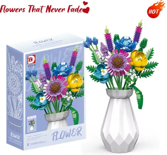 Desk Ornament Flower Bouquet Building Blocks Set Toys tys bbs